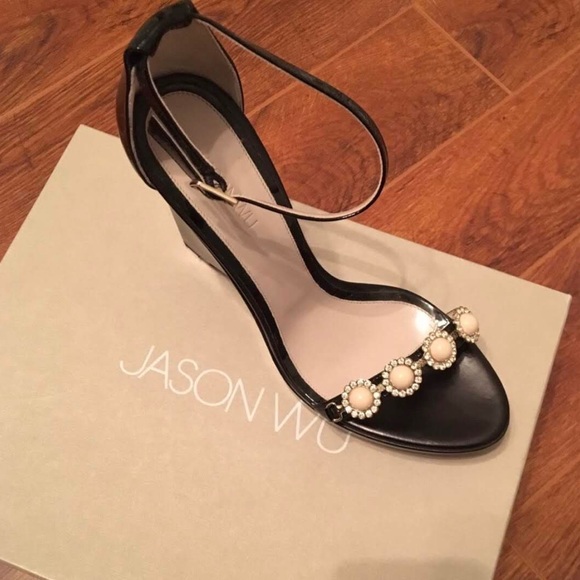 Jason Wu's pearly Strap Wedge Brand New in the Box Size 10 - Picture 7 of 8